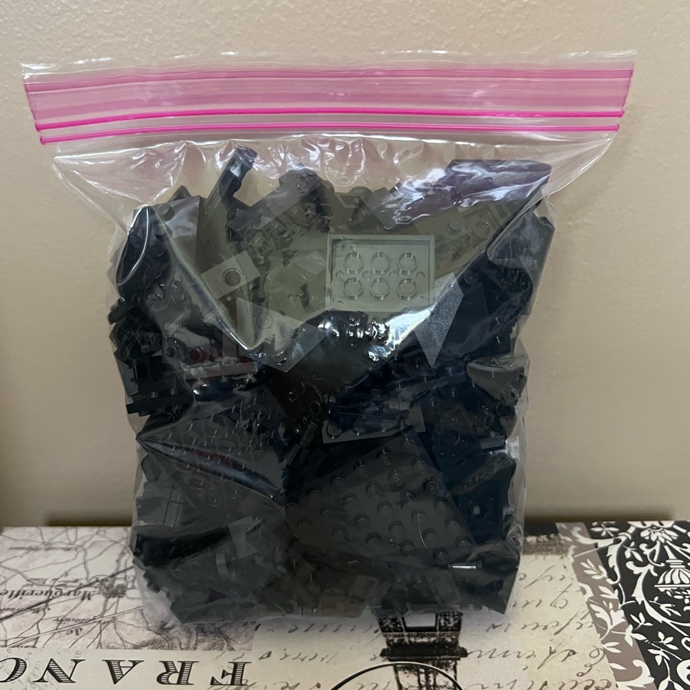 LEGO Small And Medium Black Accessories , Spare Parts And Brick Pieces.13oz